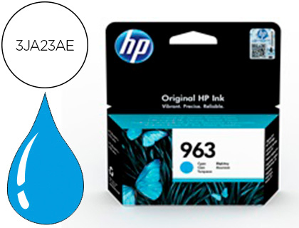 [9156631] HP ( HEWLETT PACKARD ) - Ink-jet 963 officejet pro 9010 / 9020 / 9022 / 9023 / 9025 cian 700 paginas (Ref. 3JA23AE)