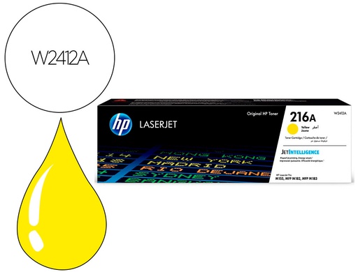 [9160146] HP ( HEWLETT PACKARD ) - Toner 216a laserjet pro m155 / mfp m182n /mfp m183fw amarillo 850 paginas (Ref. W2412A)