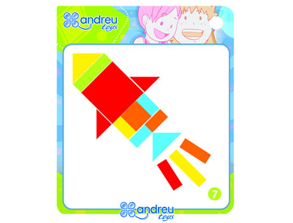 [2068289] ANDREUTOYS - Juego formas geometricas colores 42 piezas + 24 plantillas 28,6x28,6x3,8 cm (Ref. 16338)