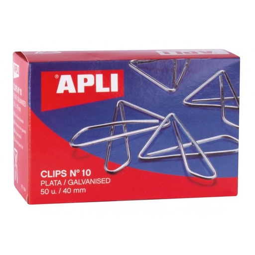 [9934608] APLI - CLIPS MARIPOSA PLATEADOS Nº 10 - 40MM CAJA DE 50 (Ref.11914)