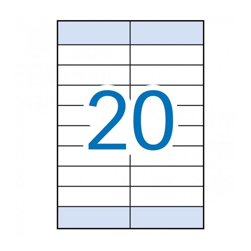 [9938308] APLI - ETIQUETAS ADH.IMPR. A4 BLANCA C.RECTOS CAJA 100h 105x28,75 mm -1.600 uds.- y 105x33,5 mm -400 uds.-() (Ref.12330)