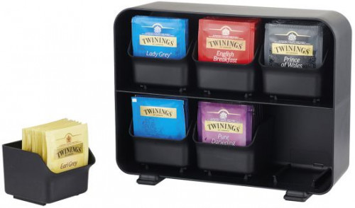 [9933052] ARCHIVO 2000 - ORGANIZADOR LA HORA DEL CAFÉ 6 COMPARTIMENTOS INFUSIONES Y CÁPSULAS 130X260X200 MM NEGRO (Ref.CD906 NE)