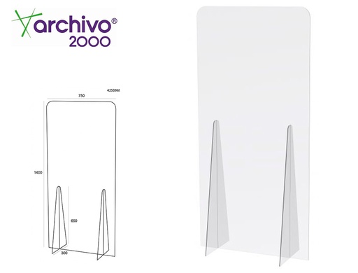 [2159811] ARCHIVO 2000 - Pantalla de proteccion de pie metacrilato transparente 750x1400 mm (Ref. 42539M CS TP)