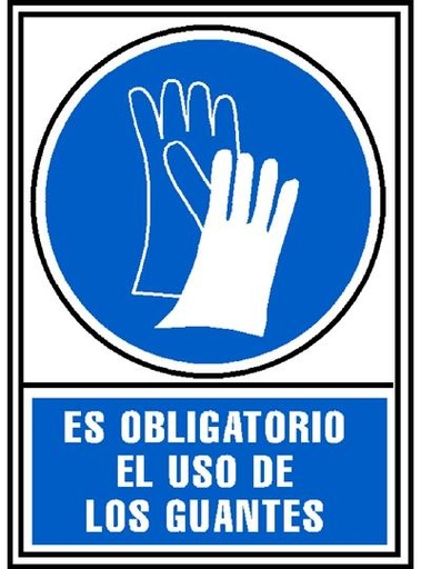 [9160675] ARCHIVO 2000 - Pictograma obligatorio uso de guantes pvc azul luminiscente 210x297 mm (Ref. 6173-03 AZ)