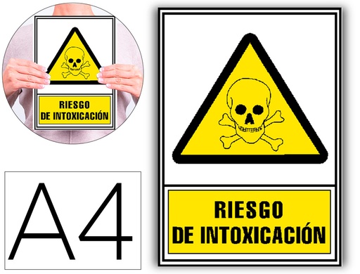 [2160665] ARCHIVO 2000 - Pictograma riesgo de intoxicacion pvc amarillo luminiscente 210x297 mm (Ref. 6172-02 AM)