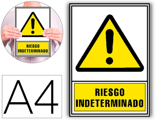 [2160671] ARCHIVO 2000 - Pictograma riesgo indeterminado pvc amarillo luminiscente 210x297 mm (Ref. 6172-08 AM)