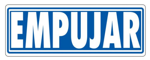 [9933066] ARCHIVO 2000 - SEÑAL "EMPUJAR" 175X65 PVC GRIS (Ref.6177-04 GS)