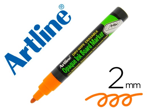 [2156789] ARTLINE - Rotulador pizarra epd-4 color naranja fluorescente opaque ink board punta redonda 2 mm (Ref. EPD-4 OR)