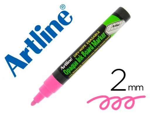 [2156790] ARTLINE - Rotulador pizarra epd-4 color rosa fluorescente opaque ink board punta redonda 2 mm (Ref. EPD-4 PI)
