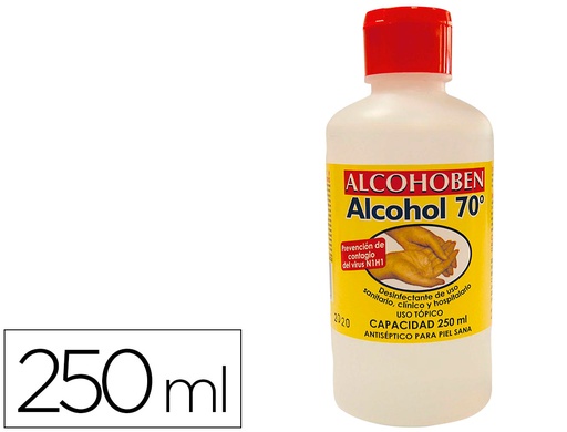 [2160500] Alcohol etilico alcohoben de 70º bote de 250 ml (Ref. 4)