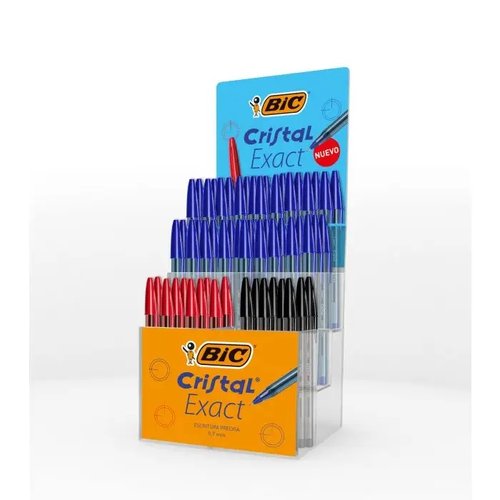 [9156960] BIC - Boligrafo cristal exact expositor de 120 unidades colores surtidos + 50 uds cristal azul (Ref. 996809)