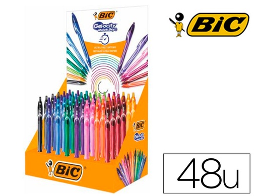 [2156959] BIC - Boligrafo gelocity quickdry expositor de 48 unidades (Ref. 964785)