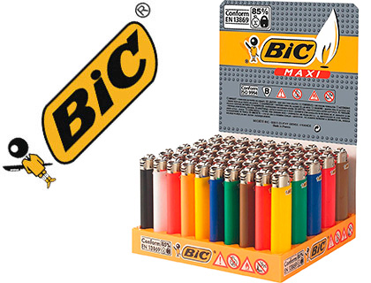 [2155023] BIC - Encendedor maxi j26 expositor de 50 unidades colores surtidos (Ref. 807976)