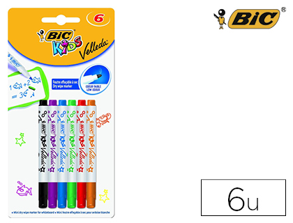 [9153559] BIC - Rotulador kids velleda para pizarra blister de 6 colores surtidos (Ref. 8413871)