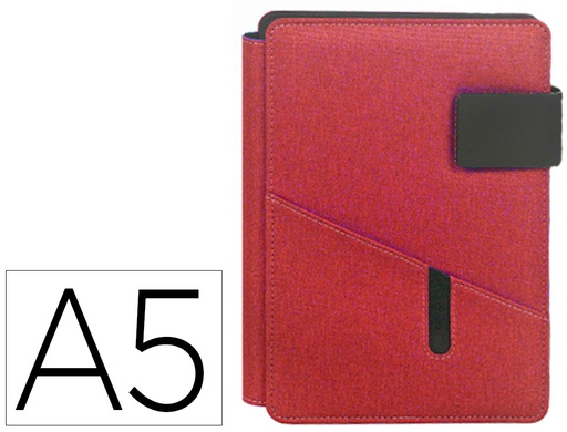 [2159880] CARCHIVO - Portanotas venture din a5 con soporte smartphone cuaderno color rojo (Ref. 23015113)
