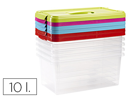 [2154511] Caja multiusos plastico 10 l numero 24 tapa de color con asa 385x230x175 mm (Ref. 11680)