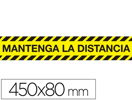 [2159507] Cinta adhesiva de señalizacion mantenga la distancia de seguridad pvc 165 mc 450x80 mm (Ref. LPS450x80BP5)