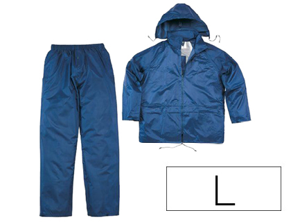 [2154362] DELTAPLUS - Conjunto de lluvia 400 poliester/pvc azul marino talla l (Ref. EN400MAGT)