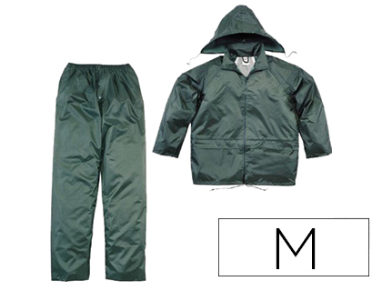 [2154367] DELTAPLUS - Conjunto de lluvia 400 poliester/pvc verde talla m (Ref. EN400VETM)