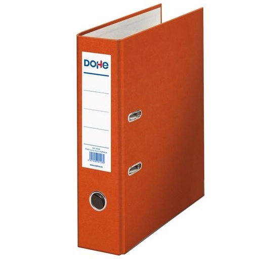 [9933415] DOHE - ARCHIVADOR CARTÓN RIGIDO FORRADO PP PALANCA FOLIO LOMO ANCHO RADO NARANJA -12U- (Ref.90126)