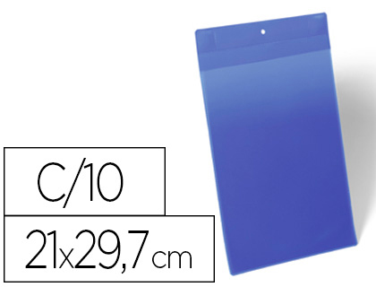 [2155893] DURABLE - Funda magnetica 210x297 mm plastico azul ventana transparente pack de 10 unidades (Ref. 1747-07)