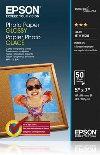 [9925128] EPSON - PAPEL PHOTO GLOSSY 13X18CM 50 HOJAS 200 GRS (Ref.C13S042545)
