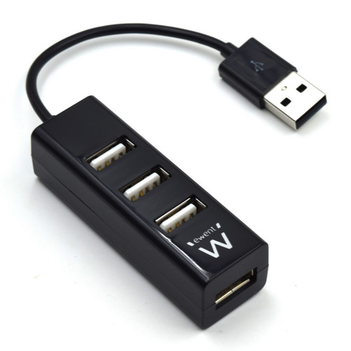 [9160615] EWENT - Mini-hub 4 puertos usb 2.0 negro (Ref. EW1123)