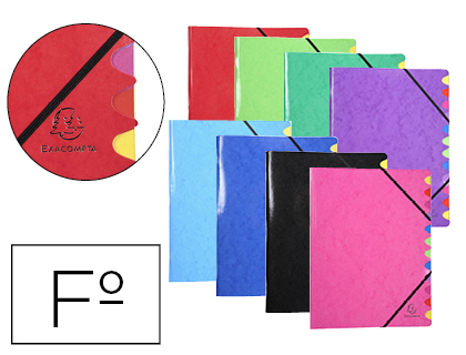 [2153688] EXACOMPTA - CARPETA CLASIFICADORA IDERAMA 12 DEPARTAMENTOS FOLIO GOMAS CARTON FORRADO COLORES (Ref.541229E)