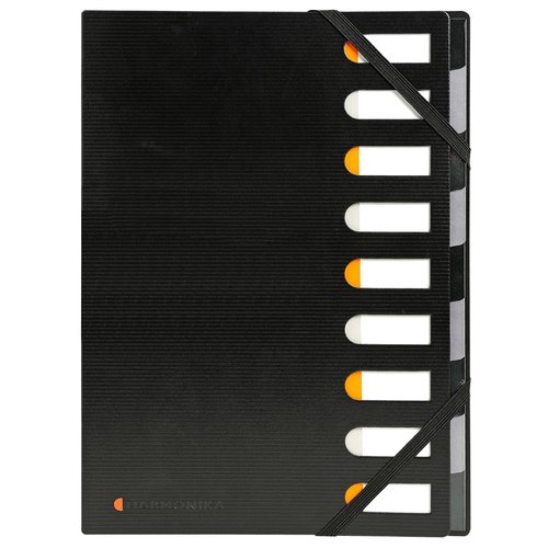[9940371] EXACOMPTA - CLASIFICADOR lomo FUELLE PP A4 9 SEPARAD. GOMAS NEGRO (Ref.55334E)