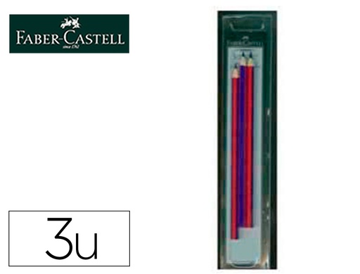 [2161366] FABER CASTELL - Lapices bicolor fino 2160-rb hexagonal rojo/azul blister de 3 unidades (Ref. B-2160-RB-3)