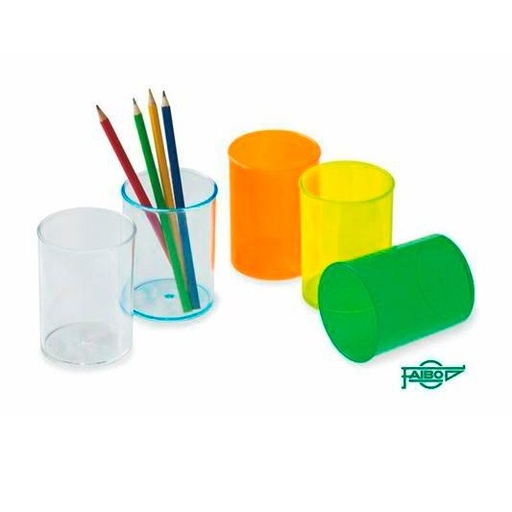 [9935970] FAIBO - CUBILETE PORTALÁPICES PLÁSTICO TRANSPARENTE NEGRO (Ref.205-59)
