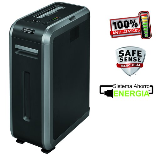 [9924488] FELLOWES - DESTRUCTORA 125i (18h TIRAS)
Nv.seg.2 - tira 5,8mm; ancho 230mm; dep.53L (Ref.4613001)