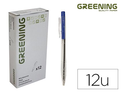 [2063621] GREENING - Boligrafo azul retractil (Ref. GN02)