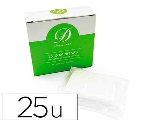 [2160513] Gasa esteril algodon hidrofilo caja de 25 unidades (Ref. 482265)