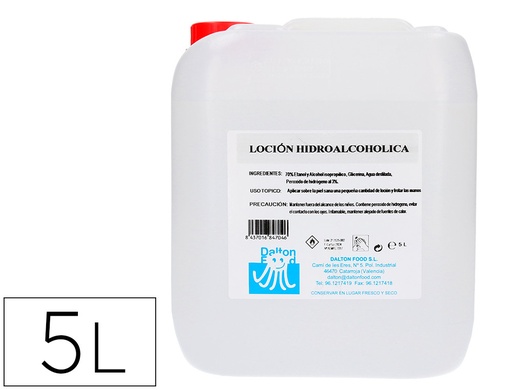 [2161807] Gel hidroalcoholico para manos limpia y desinfecta sin aclarado garrafa 5 litros (Ref. 161807)