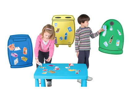 [2068423] HENBEA - Juego contenedores plastico reciclaje material organico vidrio papel 36 piezas incluye envase recicla (Ref. 849)
