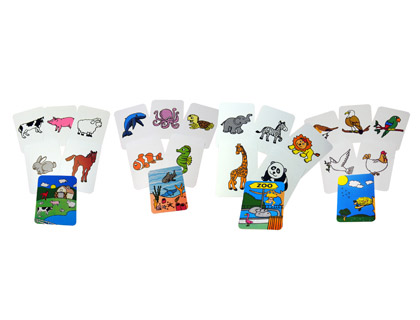 [2068413] HENBEA - Juego tarjetas animales plastico flexible 12x8.5 cm set 24 unidades (Ref. 927)