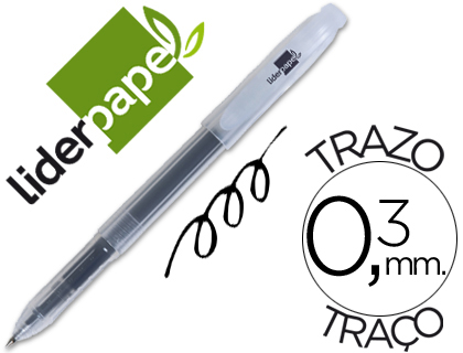 [2042780] LIDERPAPEL - BOLIGRAFO SUPER GEL PUNTA 0.5 MM NEGRO 