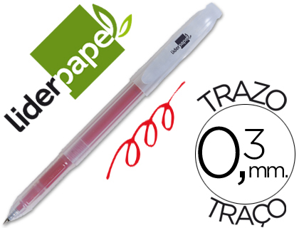 [2042781] LIDERPAPEL - BOLIGRAFO SUPER GEL PUNTA 0.5 MM ROJO 