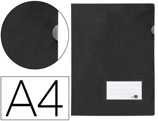 [2011340] LIDERPAPEL - Carpeta dossier A4 u ero negro opaco (Ref. BL24)