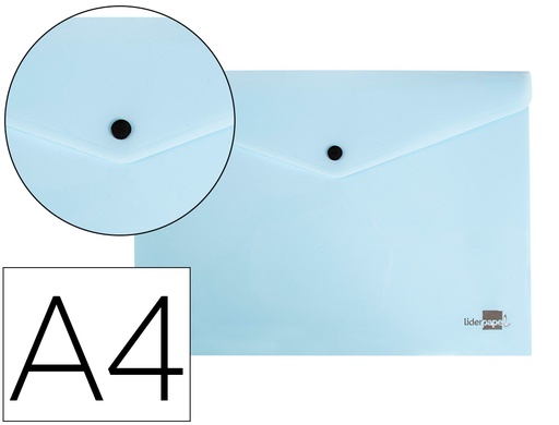 [2011287] LIDERPAPEL - Carpeta dossier broche polipropileno din A4 celeste opaco 50 hojas (Ref. DS73)