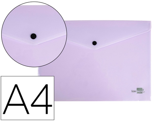 [2011286] LIDERPAPEL - Carpeta dossier broche polipropileno din A4 lavanda opaco 50 hojas (Ref. DS72)