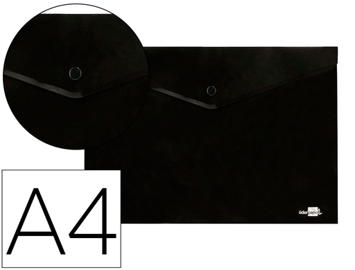[2011061] LIDERPAPEL - Carpeta dossier broche polipropileno din A4 negro opaco 50 hojas (Ref. DS69)
