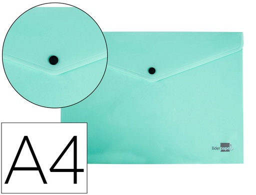 [2011288] LIDERPAPEL - Carpeta dossier broche polipropileno din A4 verde manzana opaco 50 hojas (Ref. DS74)