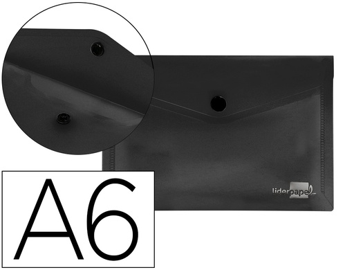 [2011290] LIDERPAPEL - Carpeta dossier broche polipropileno din a6 negro opaco (Ref. DS76)