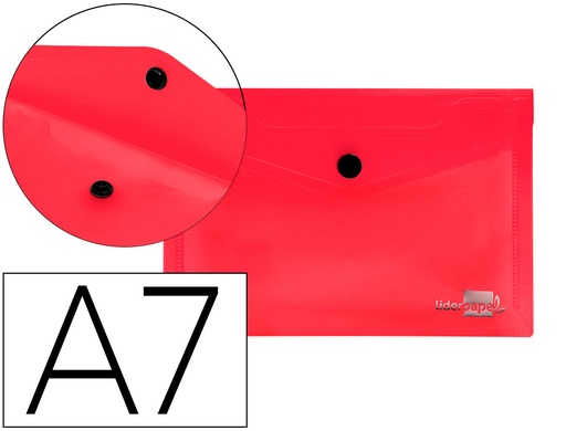 [2011291] LIDERPAPEL - Carpeta dossier broche polipropileno din a7 rojo translucido (Ref. DS77)