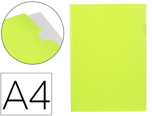 [2011335] LIDERPAPEL - Carpeta dossier uñero polipropileno din A4 amarillo fluor opaco 20 hojas (Ref. BL19)