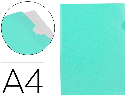 [2011339] LIDERPAPEL - Carpeta dossier uñero polipropileno din A4 verde manzana opaco 20 hojas (Ref. BL23)