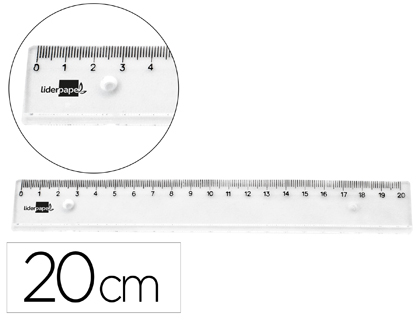 [2011347] LIDERPAPEL - Regla plastico irrompible transparente 20 cm (Ref. RG14)