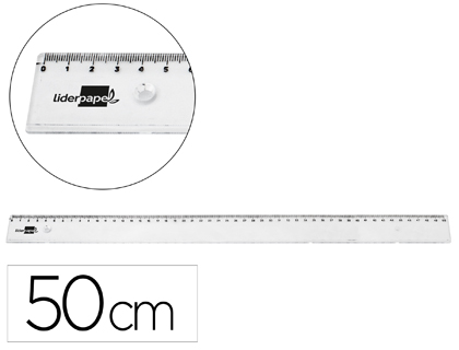 [2011350] LIDERPAPEL - Regla plastico irrompible transparente 50 cm (Ref. RG17)